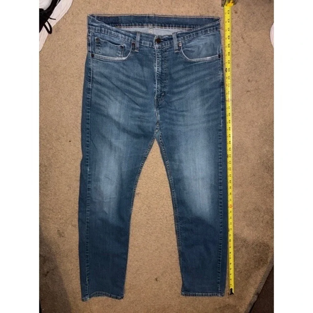 Levis 505 Regular Fit Straight Leg Blue Denim Jeans Mens 36x32 00505-1064 T01-26